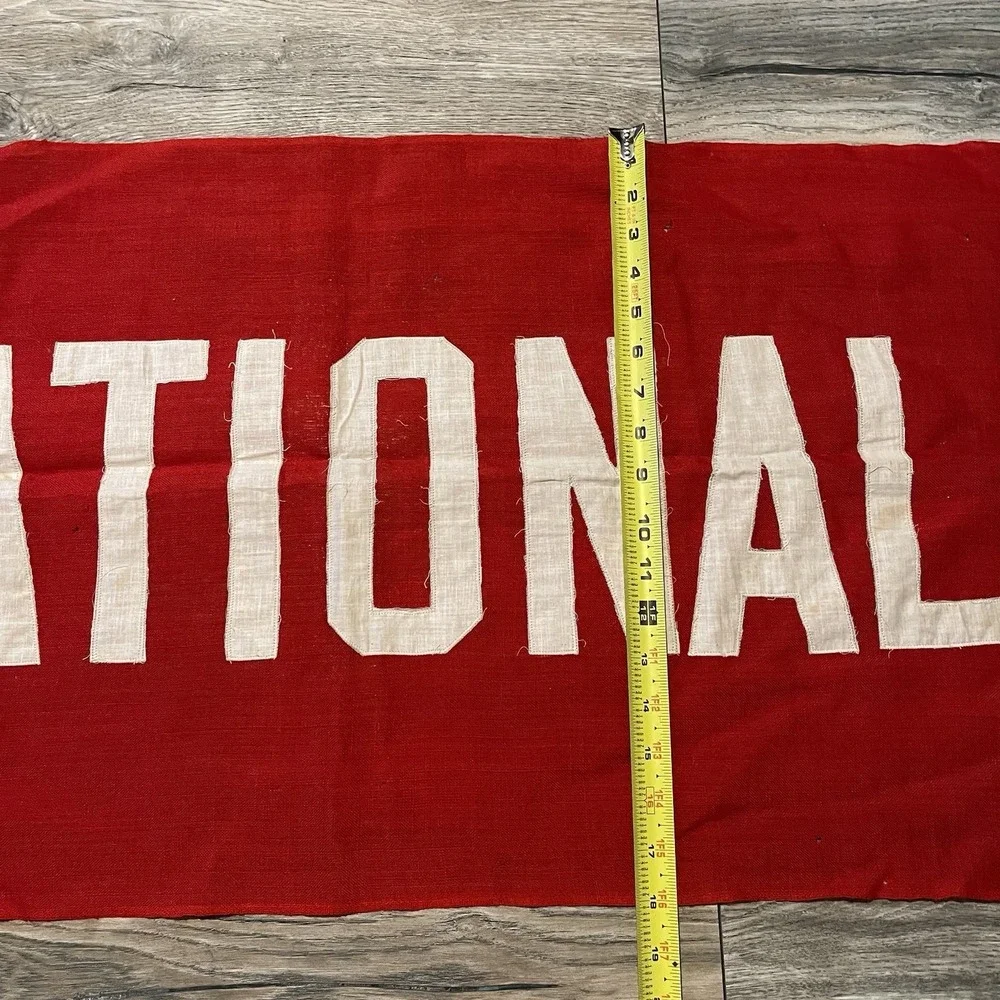 Vintage 40s 50s National Red Flag Stitched About 35
